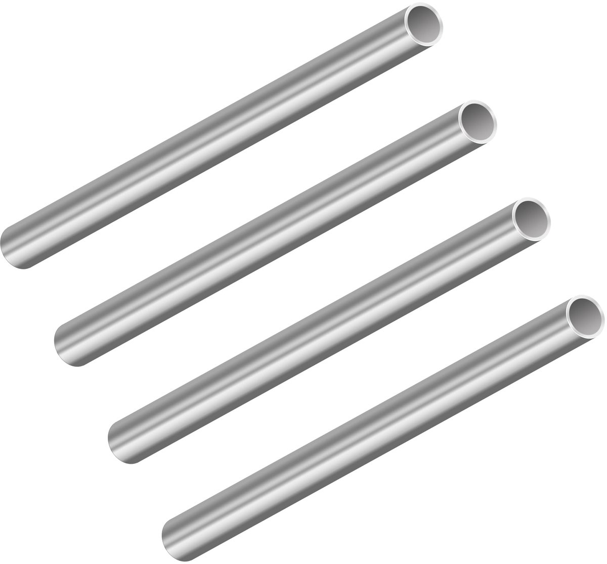 304 roestvrijstalen buis, 13 mm buitendiameter x 1 mm wanddikte, 200 mm lengte, naadloze ronde roestvrijstalen buis (4 stuks)