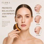 FLØRA Living Dry Face Brush – 2 Stuks – Gezichtsborstel voor Dry Brushing – Anti-Rimpel – Doorbloeding & Ontspanning Gezichtsspieren – Reduce Puffiness – Gezichtsverzorging