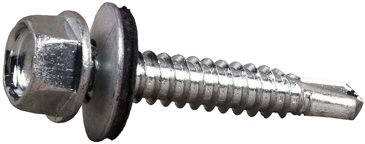 Industriële zelfboorschroeven M4 | 50 stuks | 4,8 x 16 mm | zeskantschroeven met sluitring voor aluminium plaat of afdekkingen | zelftappende schroeven