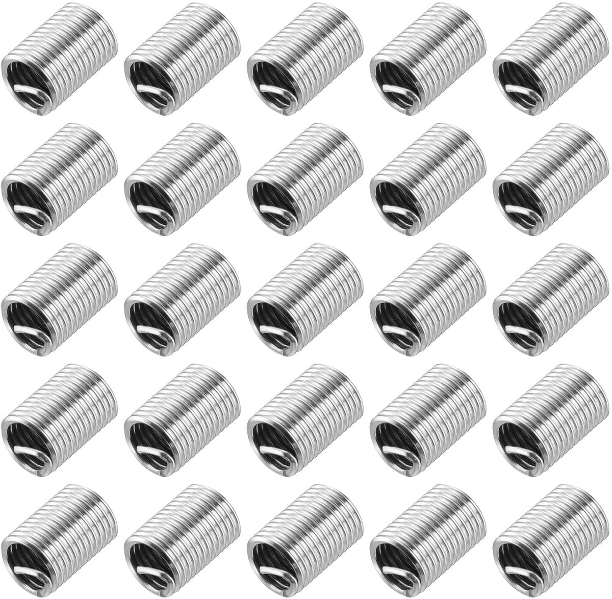 50 stuks draadinzetstukken M8 x 1,25 2,5 D (20 mm) metrisch 304 roestvrij staal helikaal type schroefdraad reparatieset draadhuls voor mechanische uitrusting