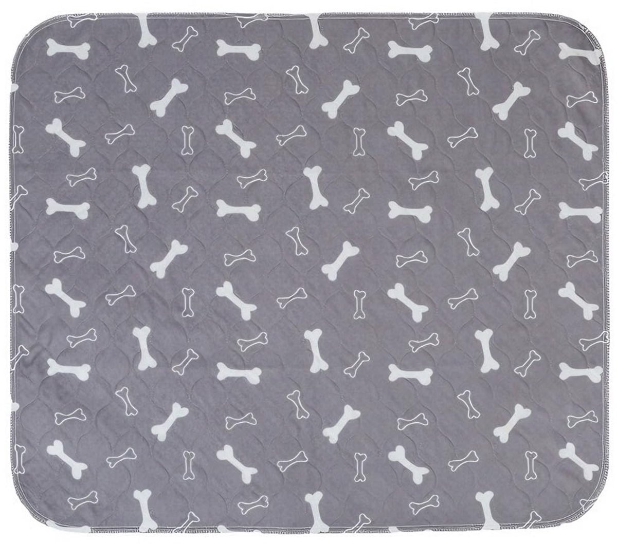 Puppy-urinematten voor honden met feromonen - wasbaar, lek- en geurbestendig, antislipbasis, gemakkelijk schoon te maken en herbruikbaar (grijs 80x90cm)