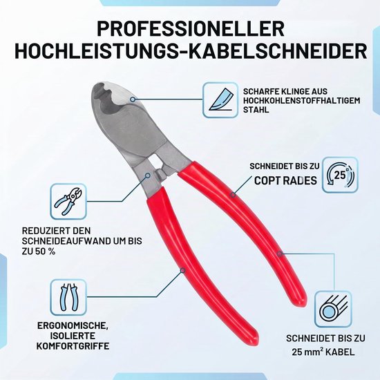 Draagbare Kabelschaar Aluminium Koperen Isolatietang voor Aluminium, Koper, Communicatiekabel — afbeelding 2