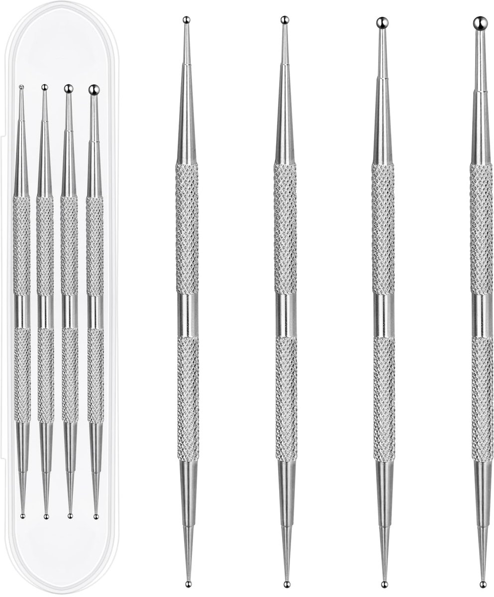 Dotting Tool voor Nail Art, Nail Art Gereedschap Professionele Ball End Nagels Ontwerp Gereedschap 2 Way Rvs Dotting Pen Tool Nagels ArtKit Rhinestone PickerTool