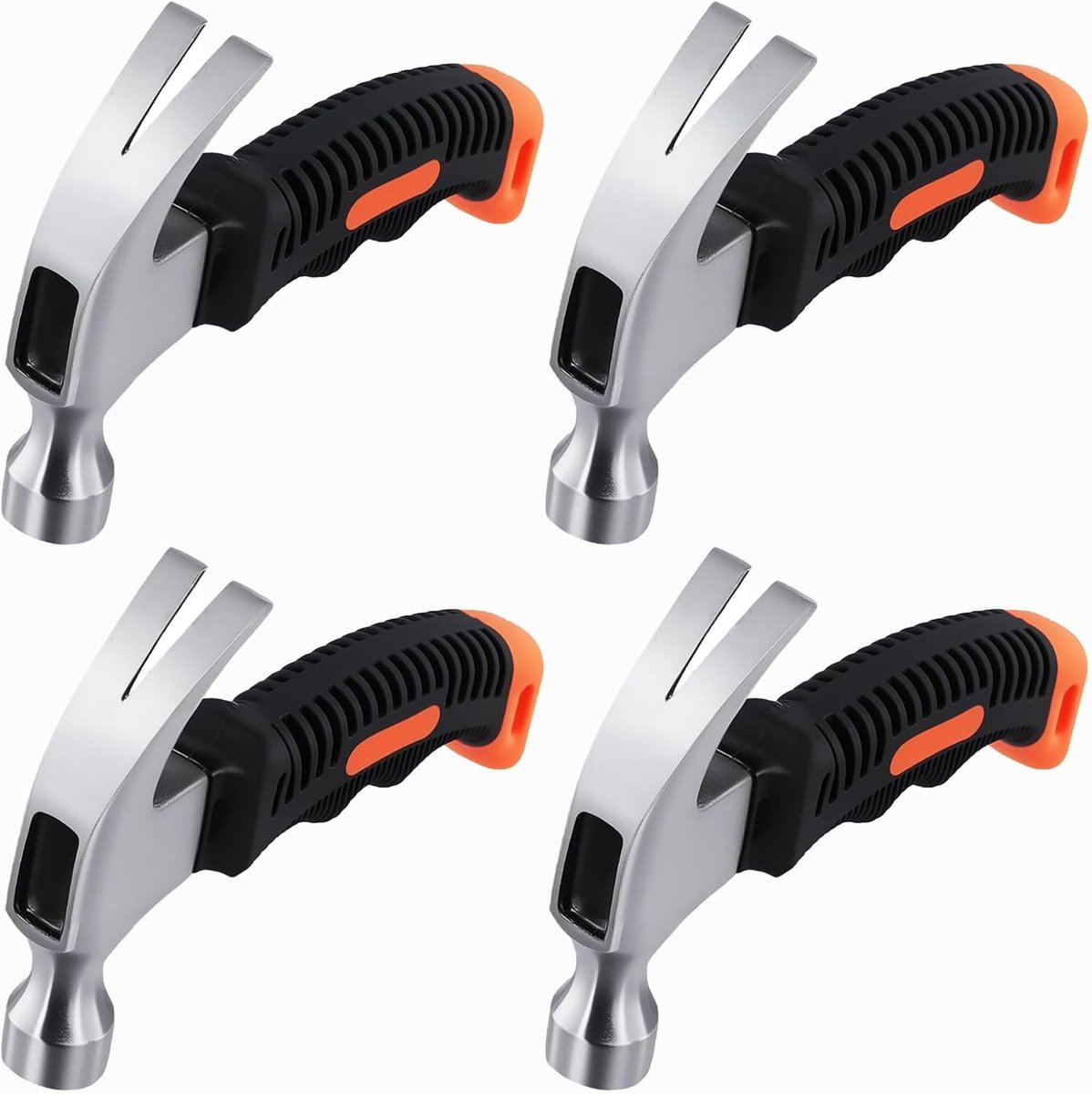 Set van 4 stuks 8oz klauwhamers van 16 cm met antislip handvat voor houtbewerking, kamperen en thuisreparaties