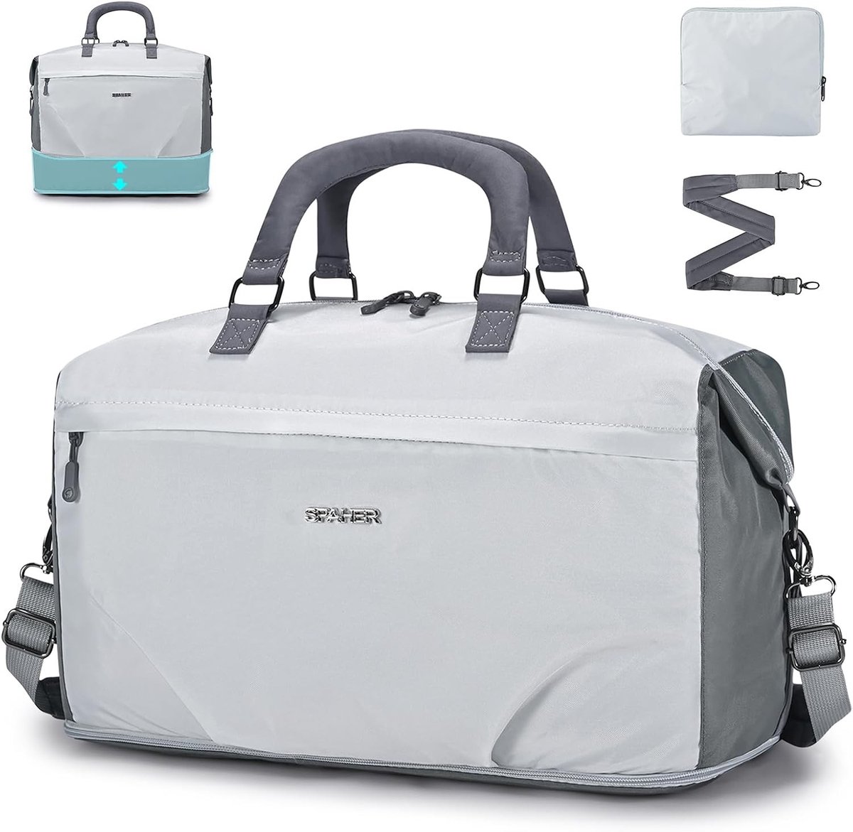 Uitbreidbare Vouwbare Reistas met Natvak - Ruime Handbagage voor Weekendtrips, Sport en Fitness - Waterdichte Reisbagage voor Vliegtuig en Activiteiten