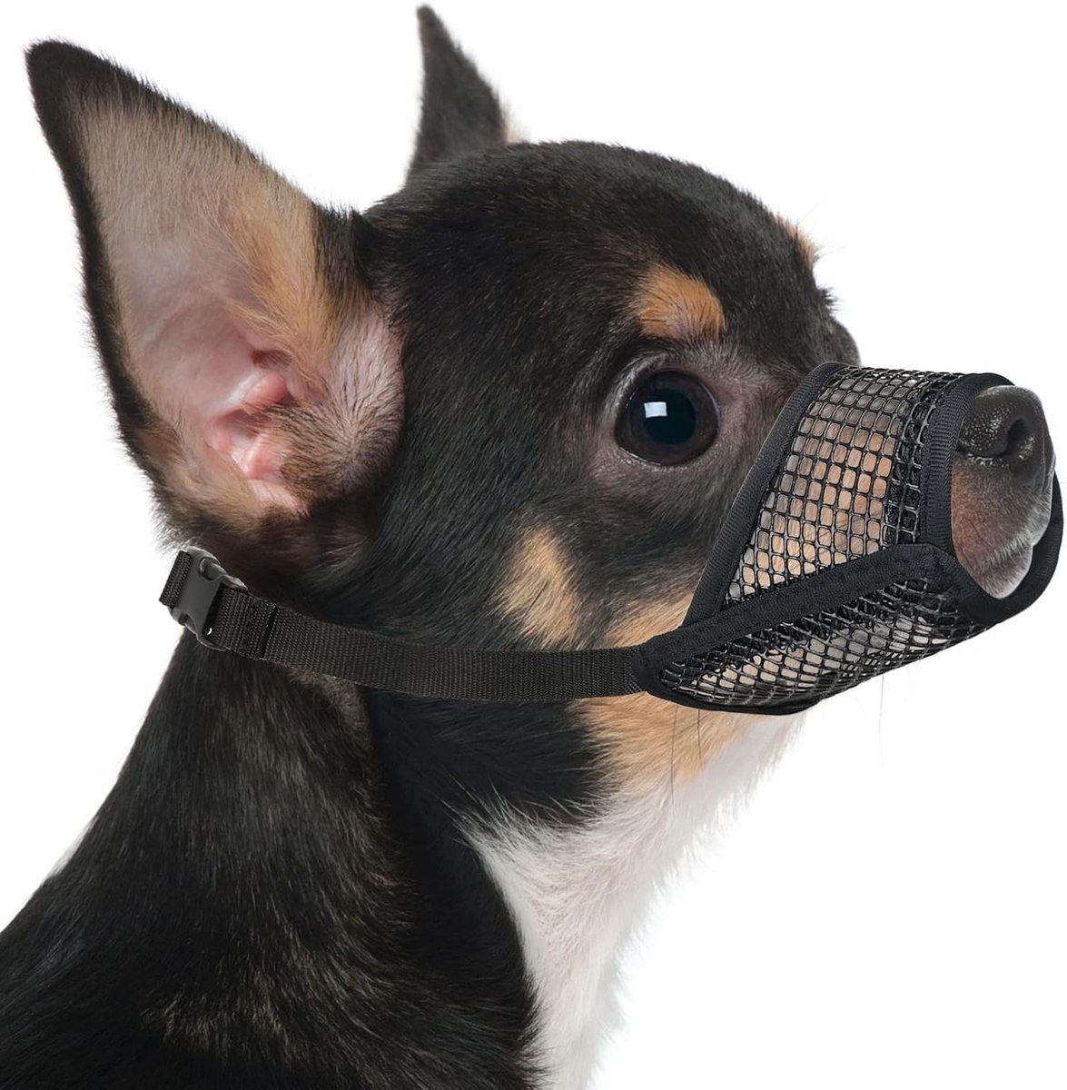 SnelShoppen - Hondenmuilkorf zachte mesh muilkorf voor kleine middelgrote grote honden zoals Chihuahua poedel Husky Labrador, ademend en comfortabel v