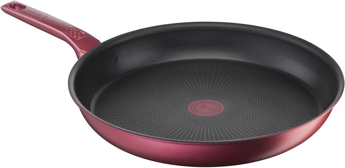Koekenpan - Koekenpan met antiaanbaklaag - Dagelijks koken - Titanium antiaanbaklaag - 32 cm - Rood