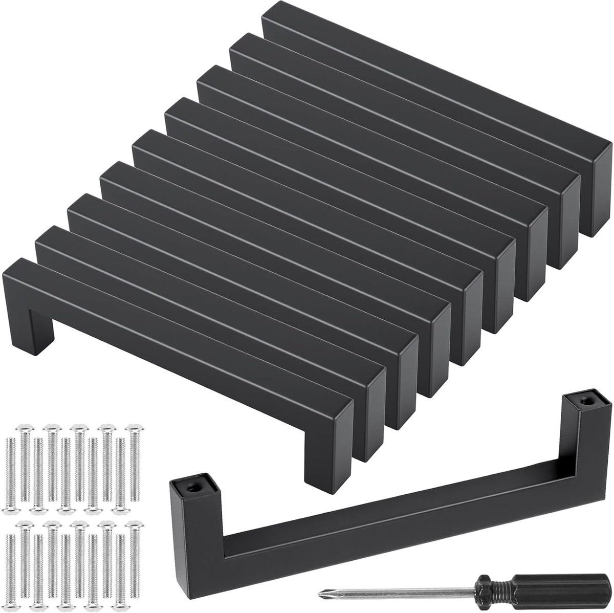 10 stuks kastgrepen, zwart, 140 mm, meubelgrepen, roestvrij staal | Keukengrepen ladegrepen 128 mm gatafstand, voor kast meubels deurgrepen