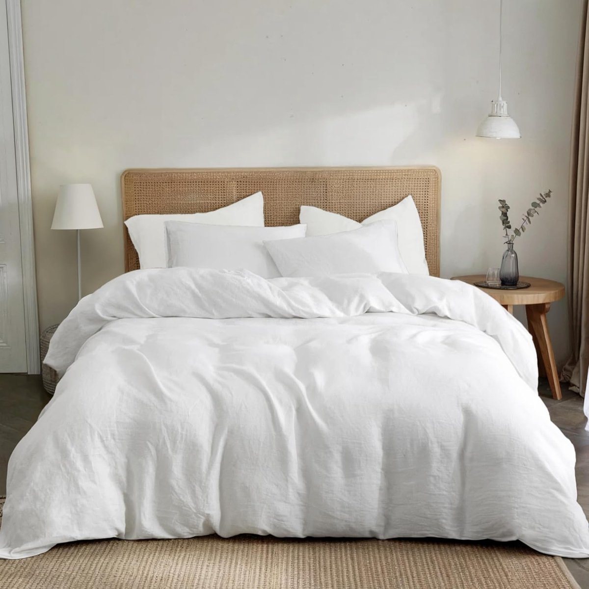 Bedset 220x240 Percale Katoen - Wit - Dekbedovertrek 220x240 en 2x Kussenslopen 80x80 cm
