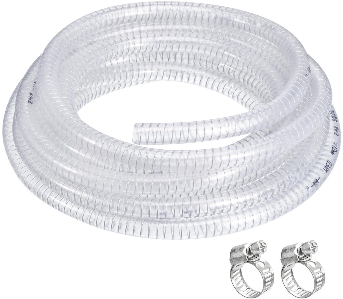 1/2" ID x 25ft PVC buis met staaldraad versterkte buis flexibele vinyl slang buis helder afzuiging chemicaliënbestendig dikke buis