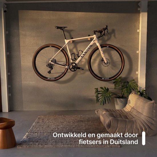 Fiets Ophangsysteem - Racefiets Muurbevestiging - Muurbeugel Fiets - Fietshaak - Eikenhout - Max Belading 15kg van Fiets. — afbeelding 3