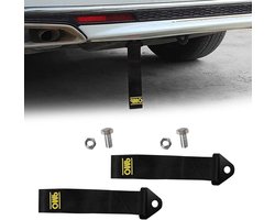 Auto Sleepkabel Set - Sleepkabel Auto - Noodgevallen Voertuig - Dubbel Gestikt Nylon - 26 cm Lengte - Zwart