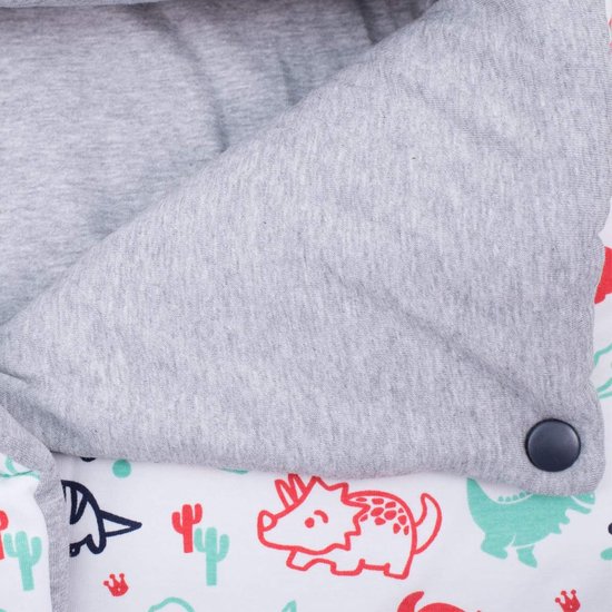 Voetzak Kinderwagen - Babyzak Reiswieg - Baby Warm Houden - Oeko-Tex Gecertificeerd - Universeel - Dino Party — afbeelding 4