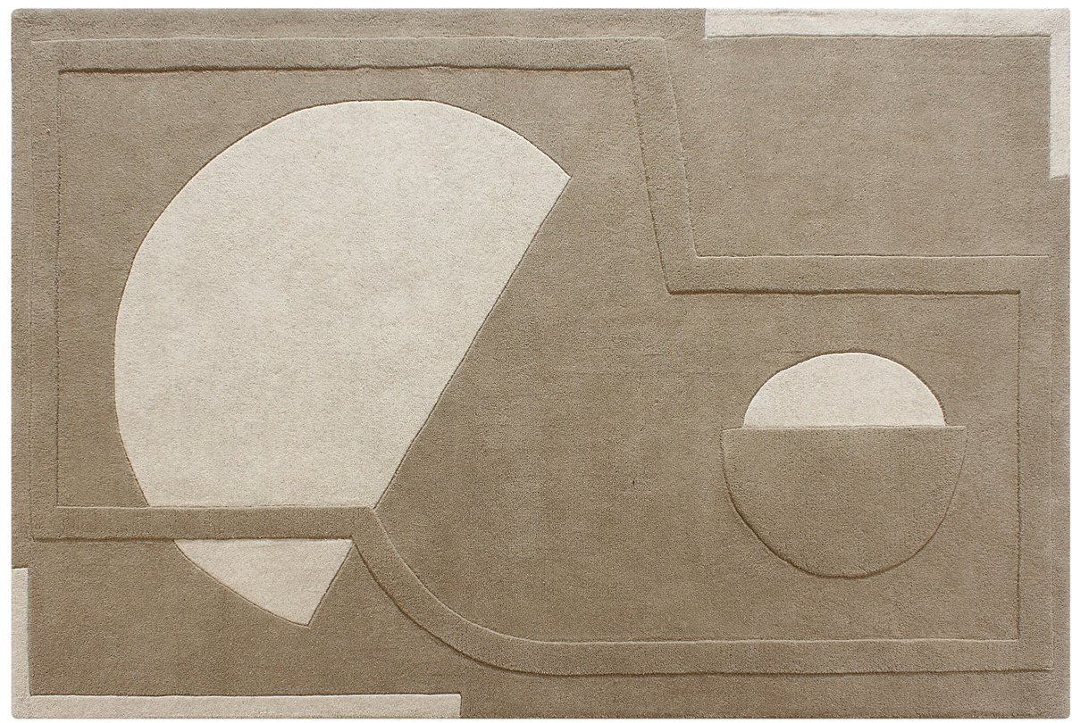 Vente-unique Getuft vloerkleed met reliëf 100% wol - 200 x 290 cm - Beige - 2000g/m² - SELUNIA