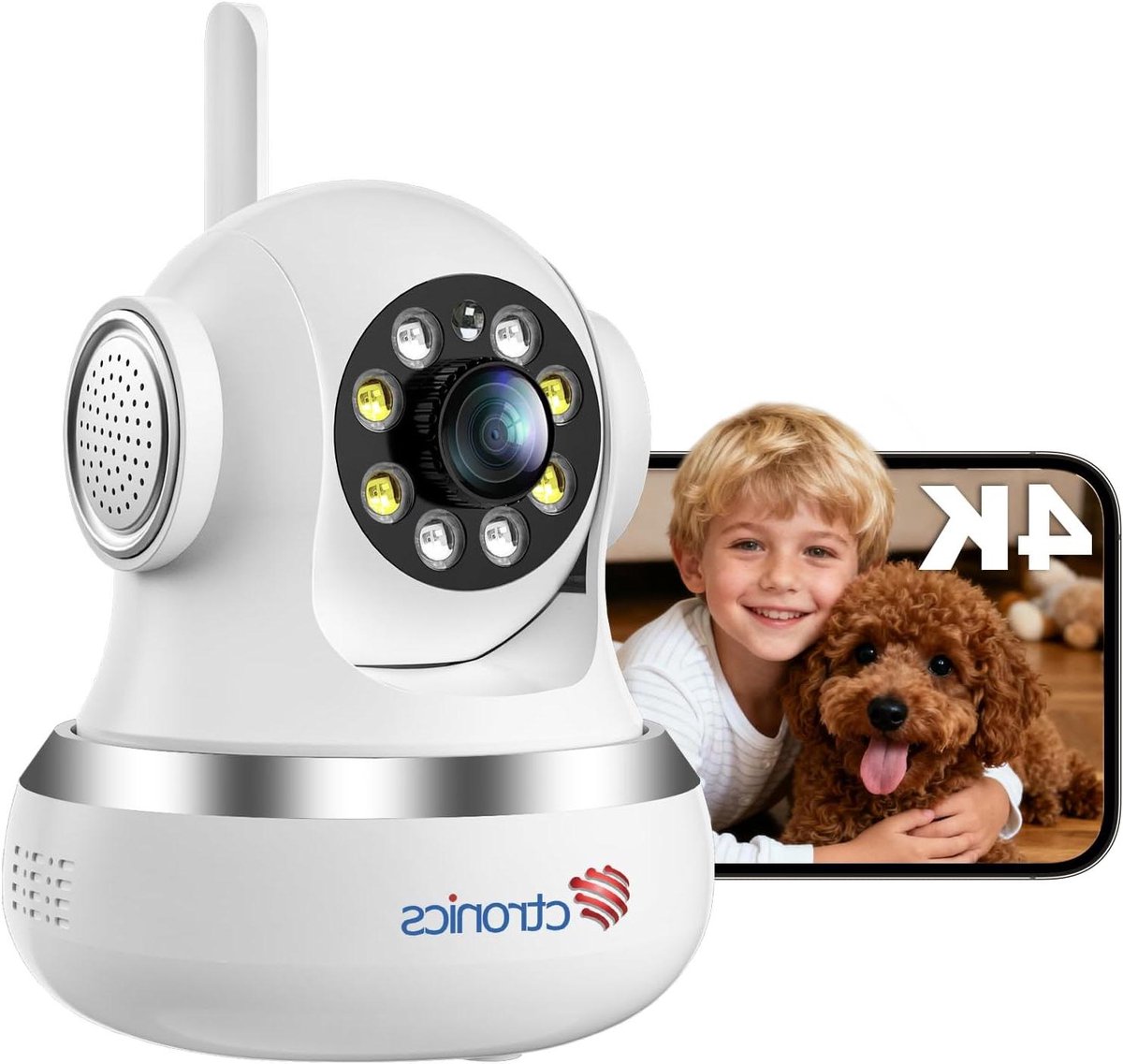 Bewakingscamera Buiten - Cameraset Buiten - Beveiliging Huis - 360 Graden Dekking - 2 stuks - Wit