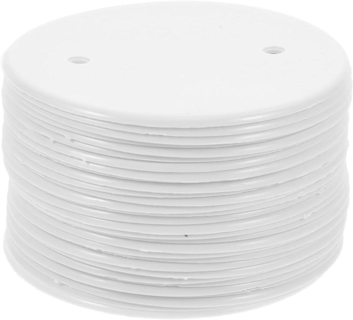 Afdekplaat Cirkel - Wandplaat Plafondplaat - Gaten Afdekken - Eenvoudig Ontwerp - 10.5 x 10.5 cm - Wit