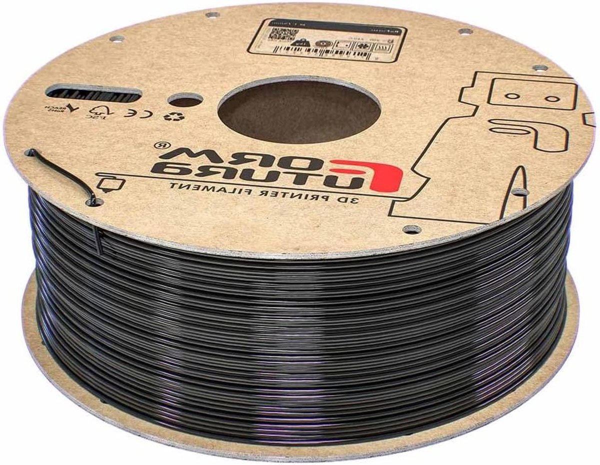 Duurzaam 3D Printer Filament rPET Zwart 1.75mm (1kg) - Gerecycled Materiaal