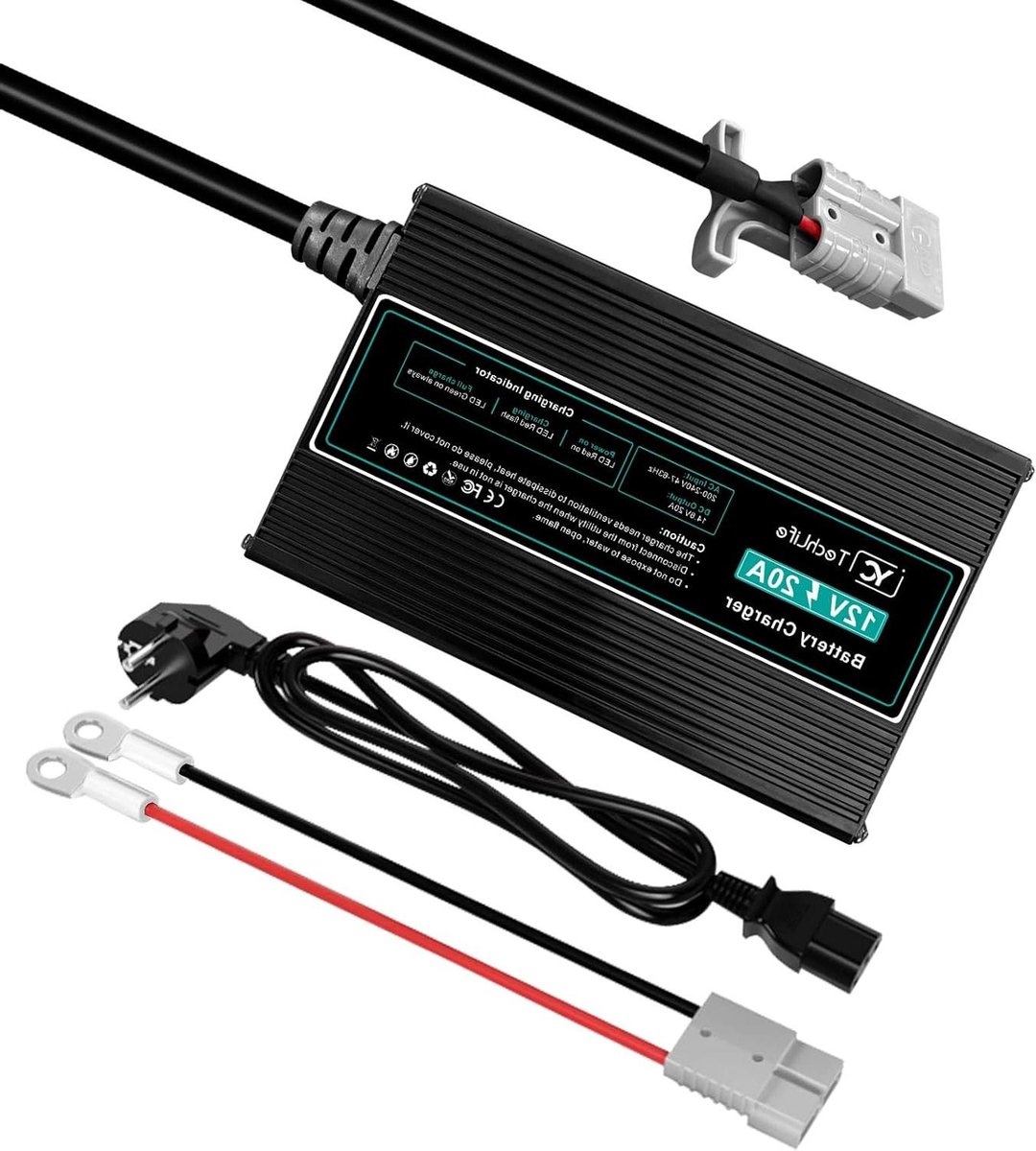 Batterijlader - Accu Lader - Voertuig Accu - Snelladen 20A - 12V - Zwart