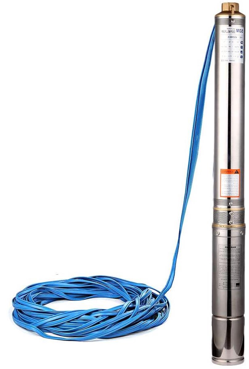 Waterpomp - Dompelpomp Bronpomp - Water Verplaatsen - Roestvrij Staal - 6800 L/H - Zilver