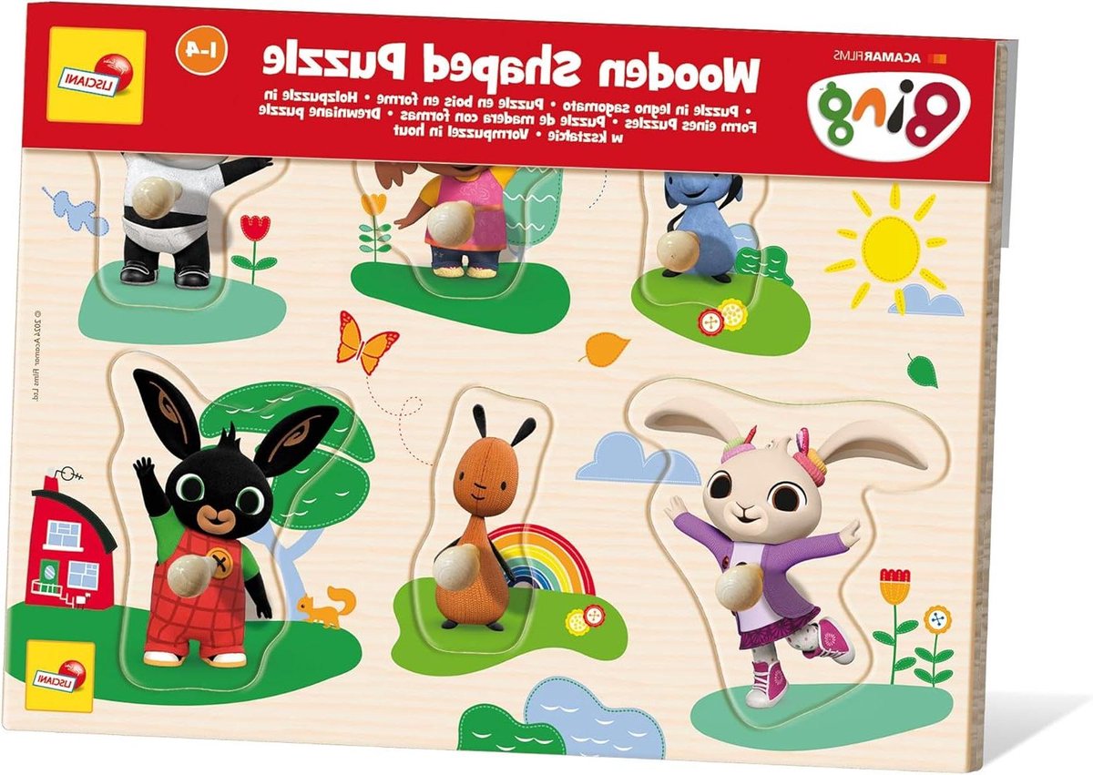 Houten Puzzel - Vormen Leer - Baby Ontwikkeling - 6 Silhouetten - 29 x 21 cm - Meerkleurig
