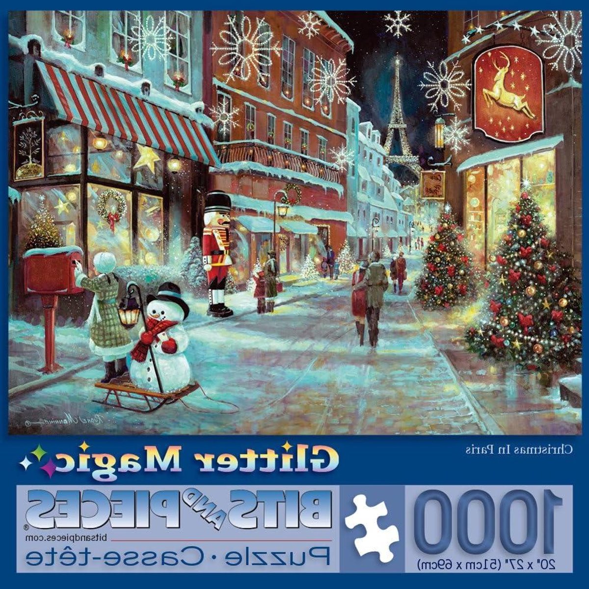 Glitter Puzzel - Legpuzzel - Ontspanning thuis - Glitters effect - 1000 stukjes - Kerstkleuren