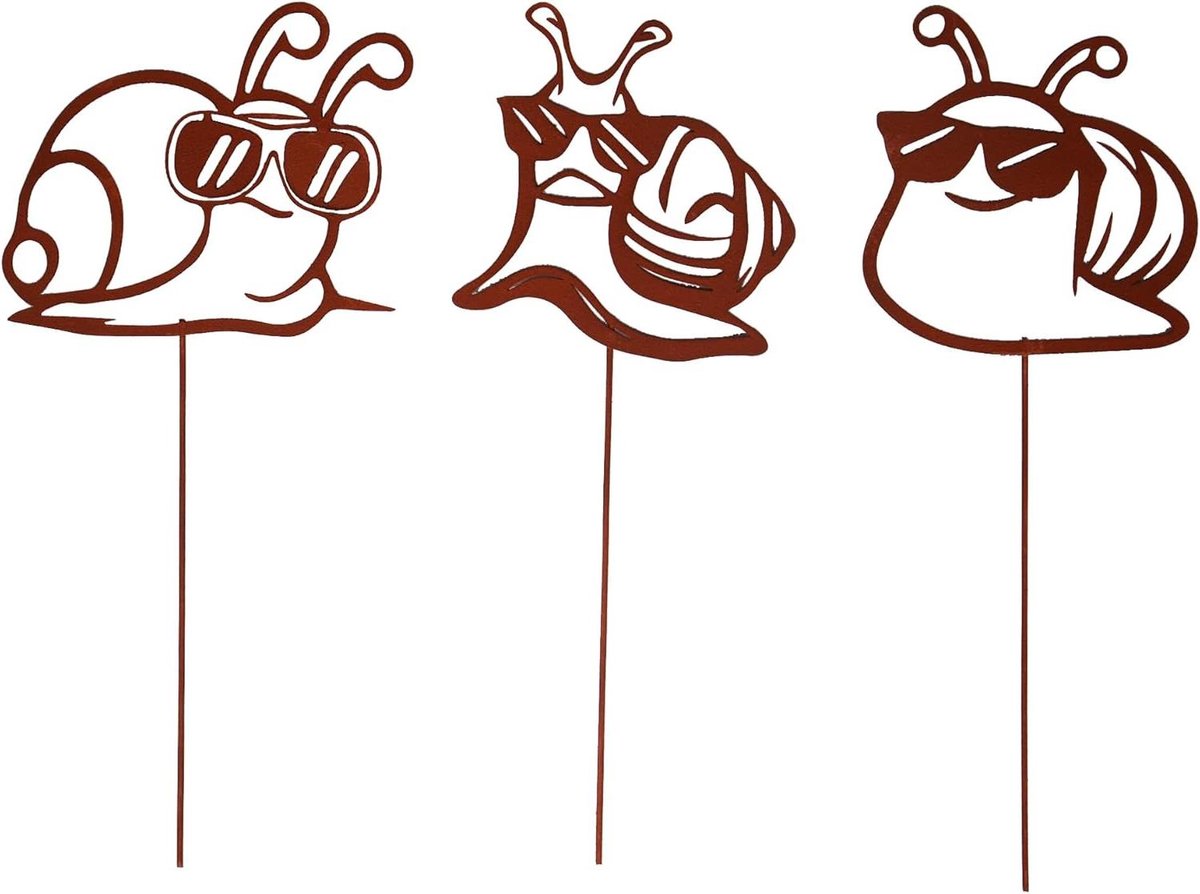 Tuindecoratie Snail - Tuinornament Slak - Tuin Aankleden - Roestlook Metaal - Niet gespecificeerd - Roestbruin