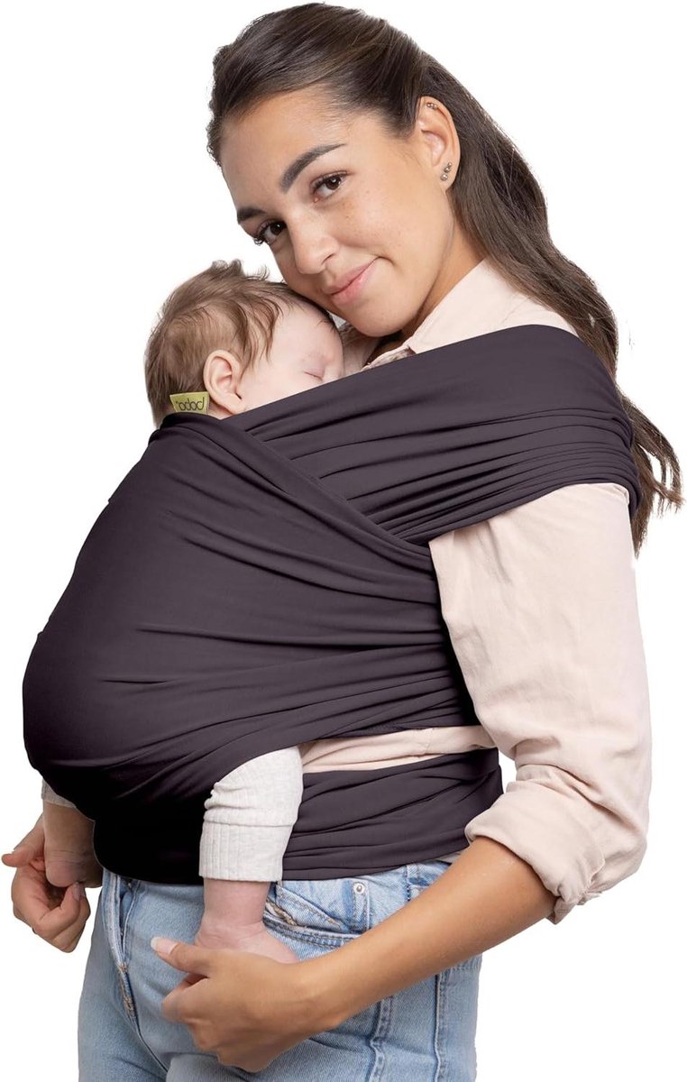 Boba Draagdoek - Babydrager Kinderdrager - Baby Dichtbij Houden - Eenvoudige Koppelinstructies - 3-15 kg - Serenity Houtskool
