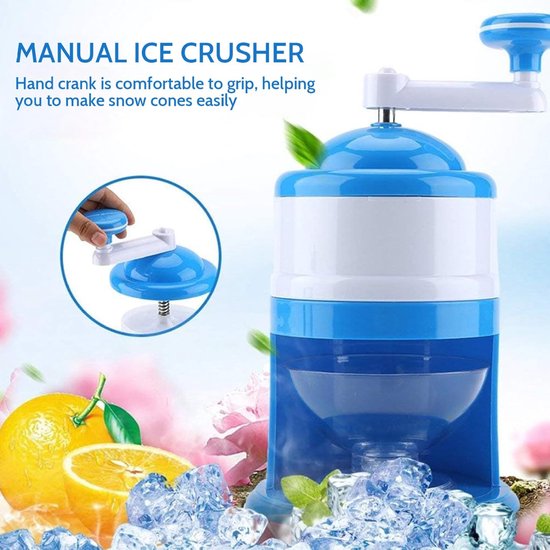 IJs Scheerapparaat - IJsmachine Sneeuwkegels - Zelfgemaakte Desserts - Handmatige Bediening - 27 cm - Blauw en Wit — afbeelding 3