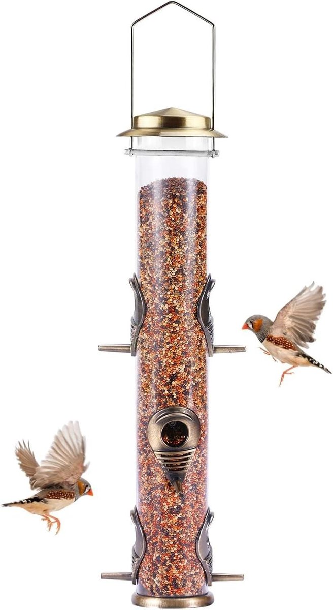 Metalen Vogelvoeder - Voederbak Vogels - Vogels Voeren - Anti-Eekhoorn Ontwerp - 127 x 1271 x 508 cm - Brons