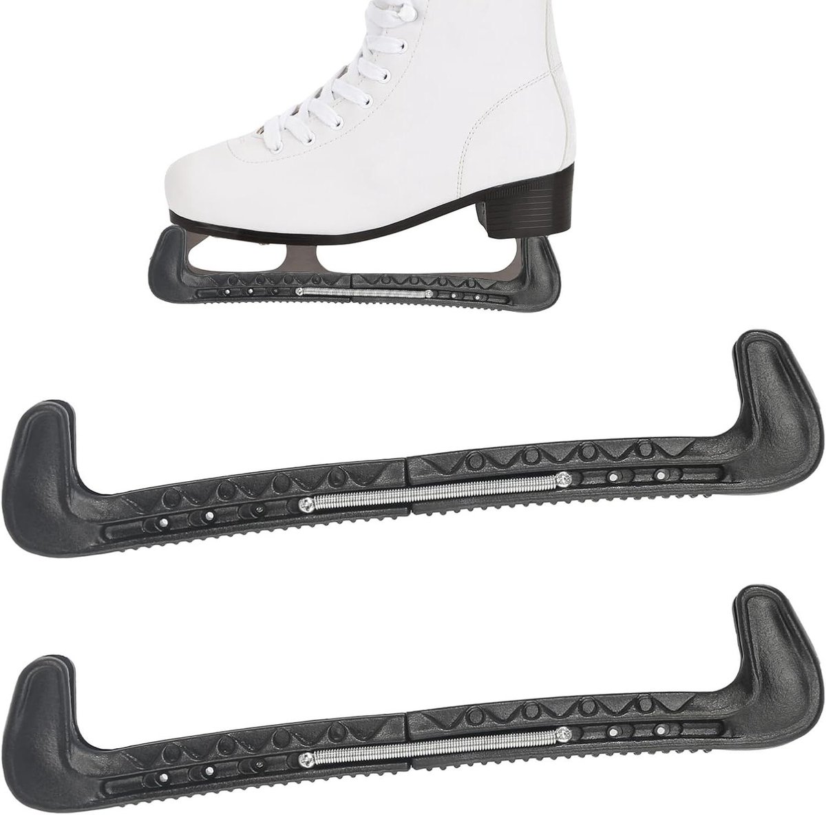 Schaatsbeschermers - Schaatsijzer beschermers - Schaatsen Beschermen - Verstelbare Veer - Universele Maat - Zwart