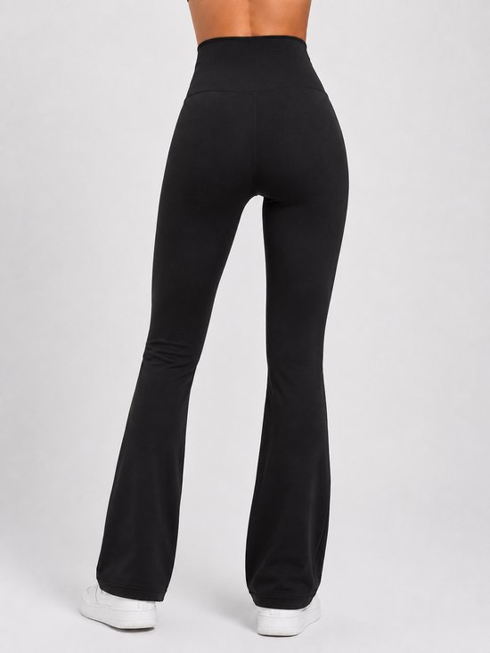 SparkNine Cozyflow legging - fleece voering - S - zwart - hoge taille - flared fit - warm & zacht — afbeelding 3