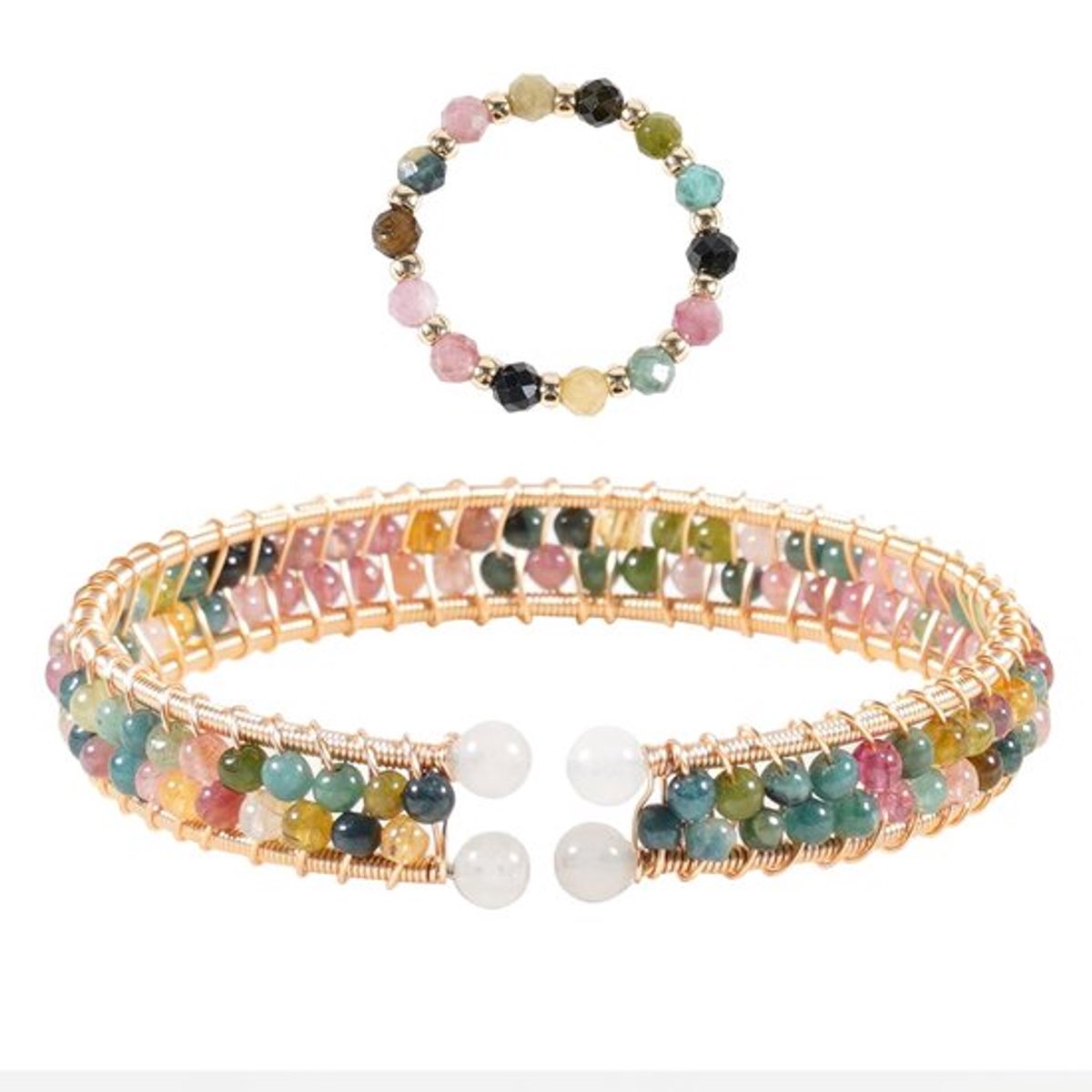 Store_7 - Genezing Crystal - Kleurrijke Toermalijn Kralen - Stretch