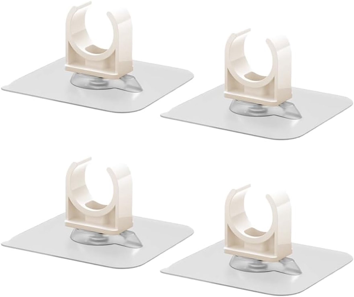 Dailygoods - 4 Stuks 40 mm Zelfklevende Plastic Pijpklemmen - 360 Verstelbare Slangklemmen voor Waterleidingen