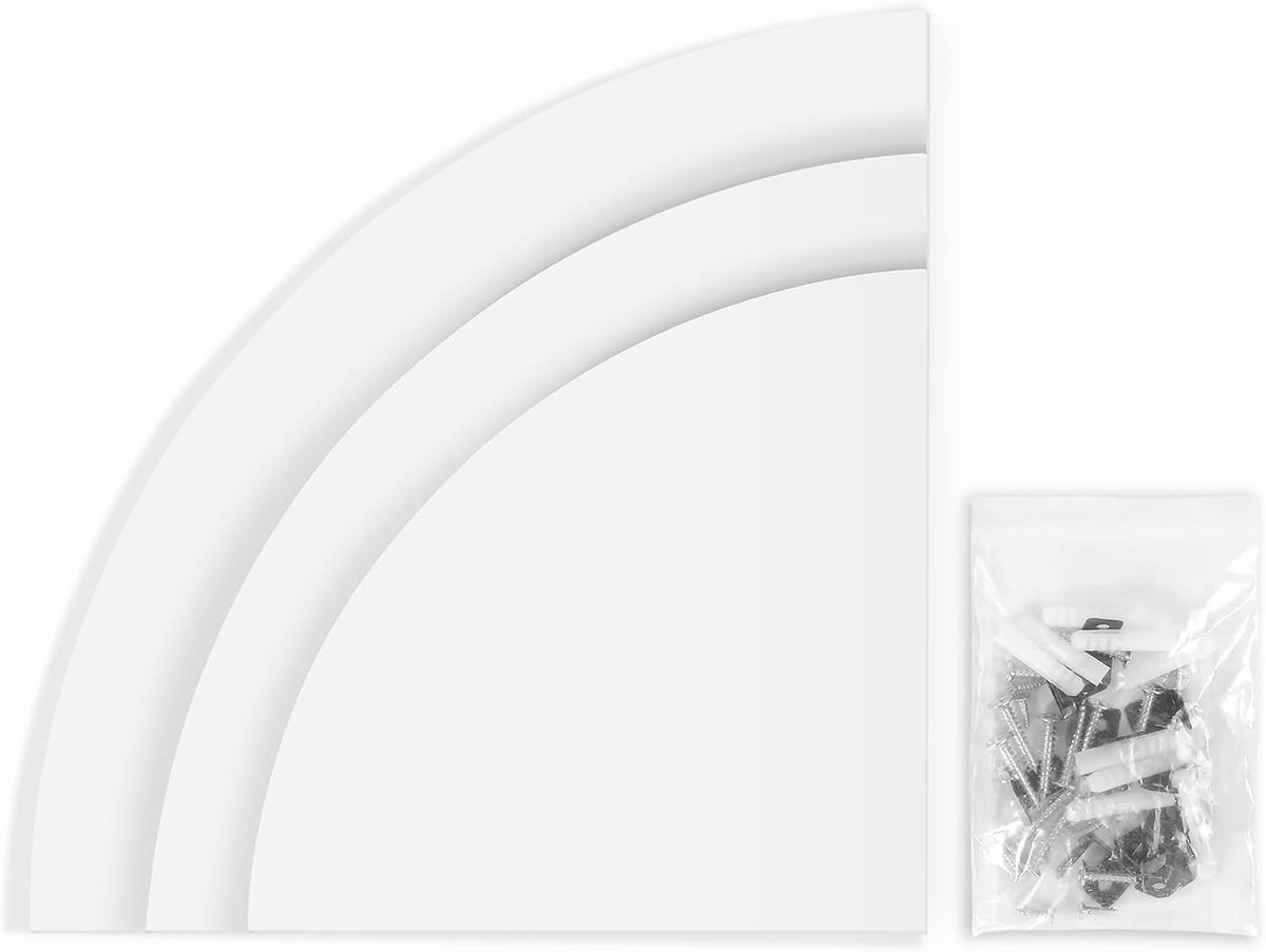 Set van 3 Witte Hoekplanken - Wandplanken voor Keuken, Slaapkamer en Badkamer, Ideaal voor Opslag en Decoratie