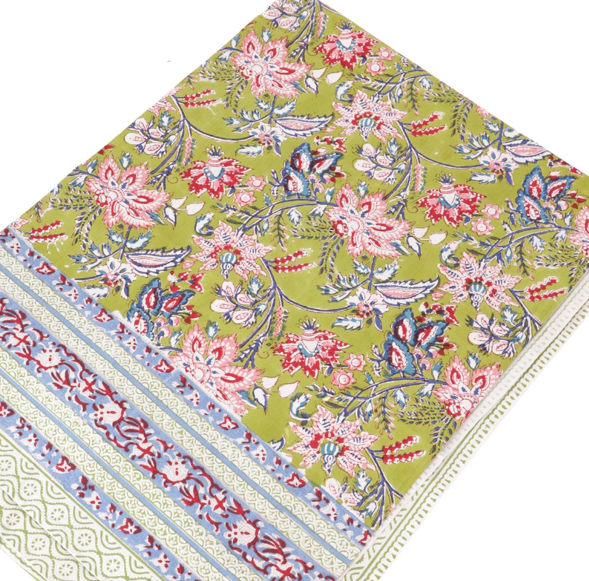 Sprei, Bedsprei Sofa Throw, Handgemaakte Wandophanging, Wanddoek Groen - Ontwerp 9, Katoen, Maat: Eenpersoons 150x200 cm, Beddenspreieningen met Blokdruk