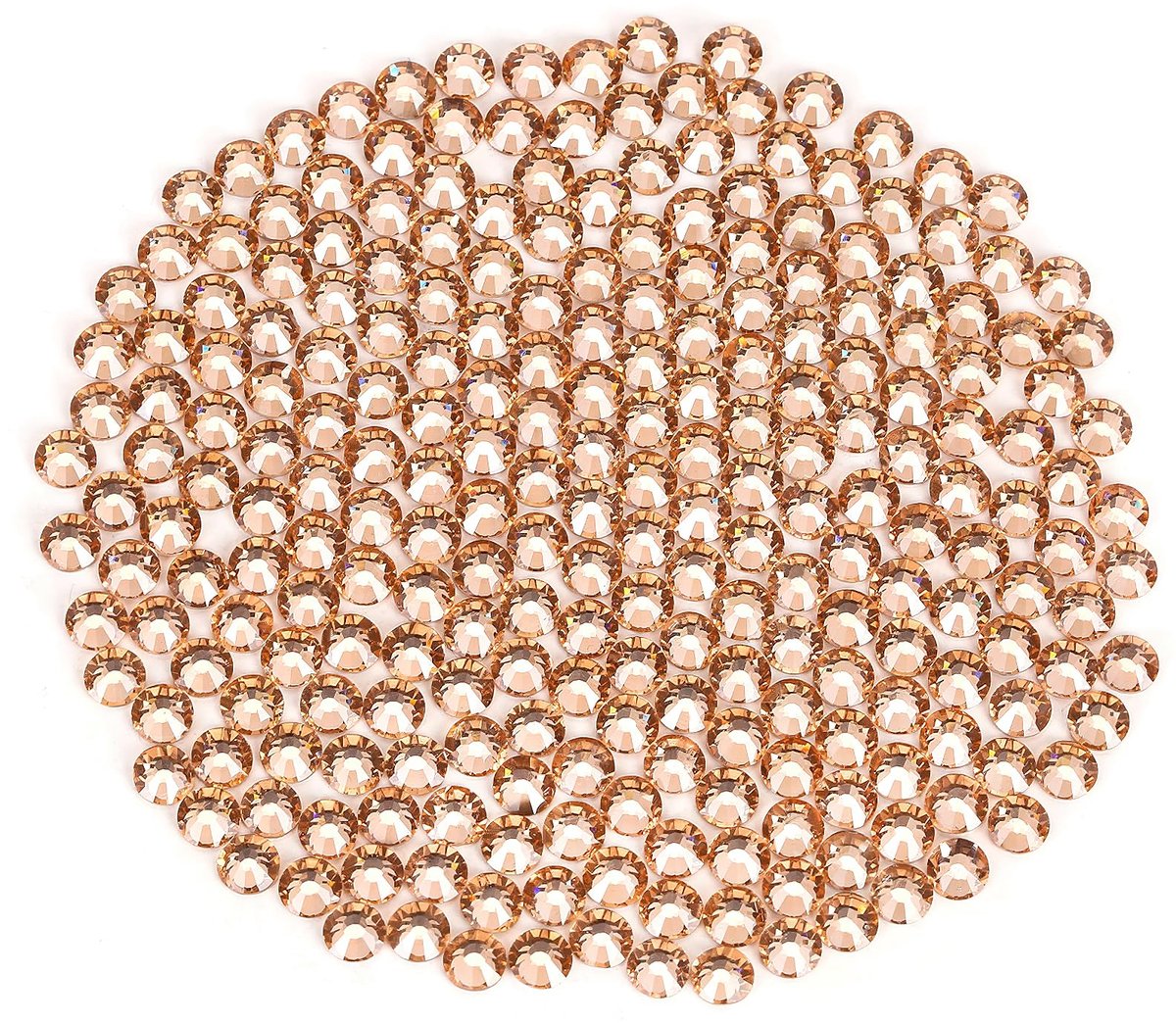Strassteentjes, nagelkristallen + strass-steentjes voor nagels, kristal champagne + SS12 (2,8 + 3,0 mm)