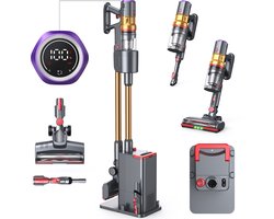 Lubluelu X1000 Draagbare staafstofzuiger Steelstofzuiger met stofopvangstation van 2,5L – 60Kpa Automatisch ledigingsstation - 50 Min Gebruikstijd - Anti-klit Borstel - met Stofzak HEPA - filter - LED-koplampen