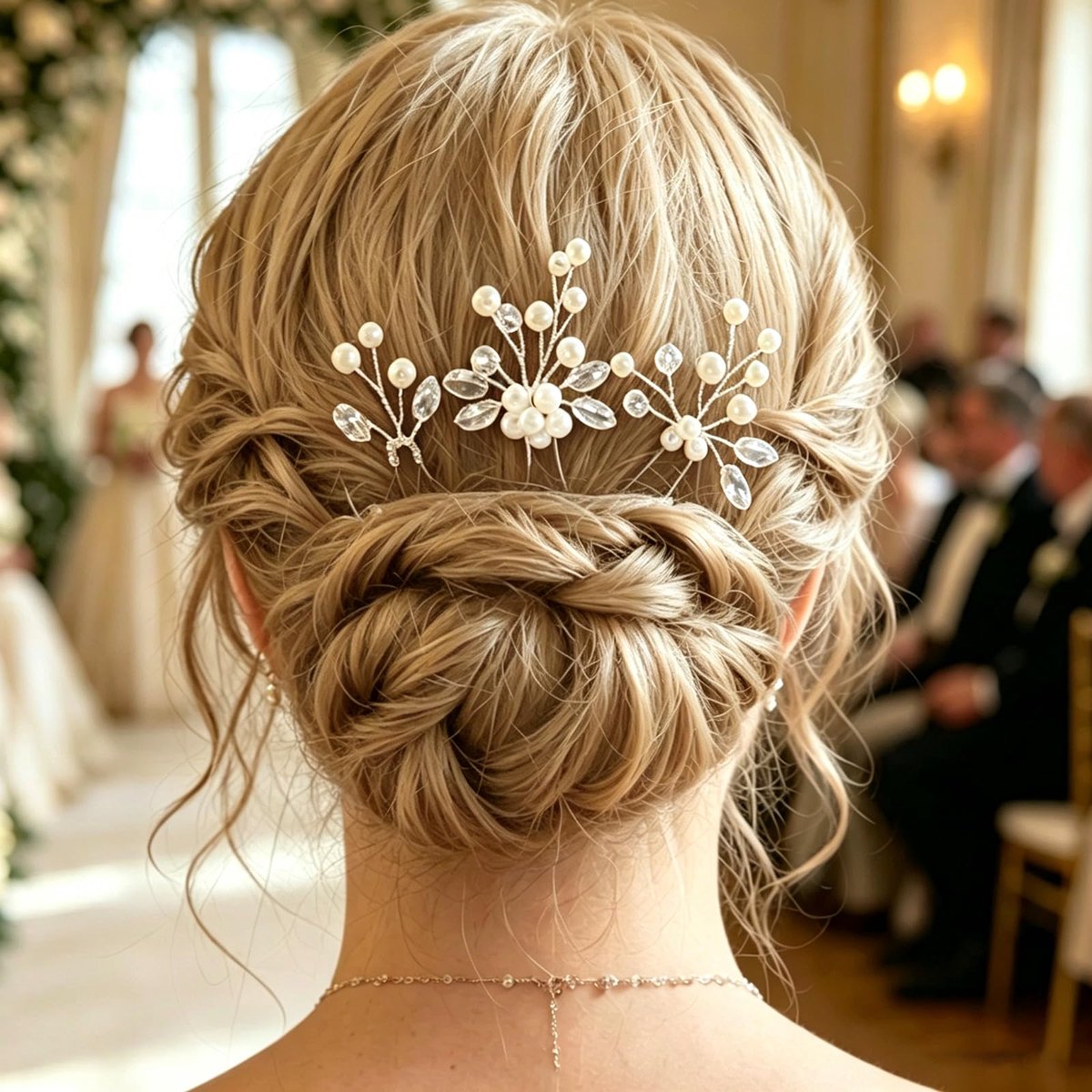 spelden voor vrouwen, elegante parelhaaraccessoires voor bruid, bruiloft, bal, dagelijks gebruik (zilver 4)