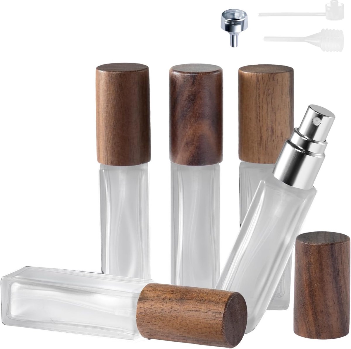 glazen parfumcontainer, navulbare reisfles, lege draagbare lekvrije geurverstuiver, 0.3 Ounces