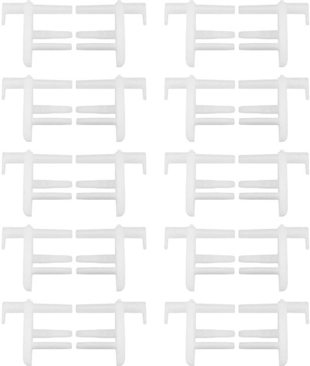 Store_7 - Window Blind End Clips - 20 Stuks - 28x26mm - Wit