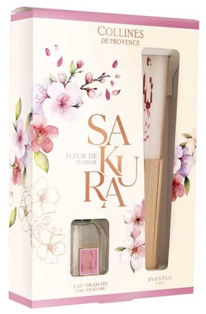 Collines de Provence Coffret Eau Fraîche 50 ml en Waaier (Geur : Sakurabloem)