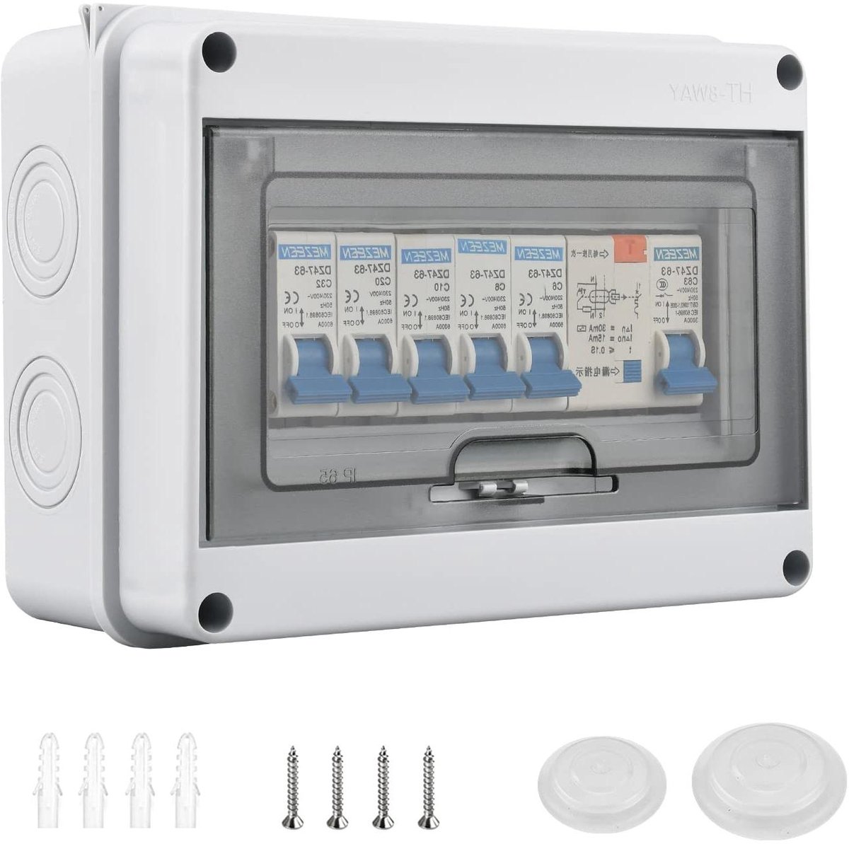 Zekeringkast - Verdeeldoos - Stroomcircuit Bescherming - IP65 Waterdicht - 20 x 5 x 9 cm - Grijs