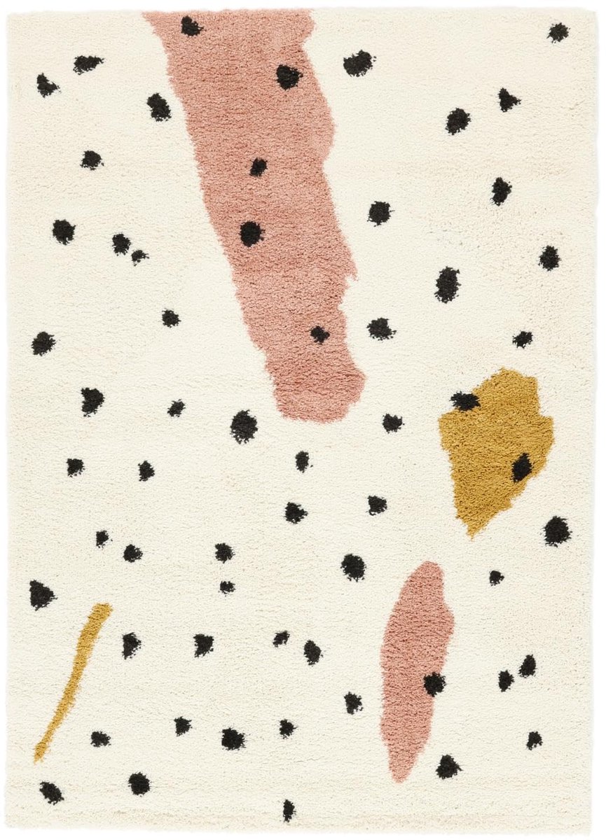 Spotty, Kinderkleed, Moderne, 200 x 300 cm, Rechthoekig, Middelpolig, Kinderkamer, Alleen chemisch reinigen, Zonder gevaarlijke chemicaliën, Off Wit