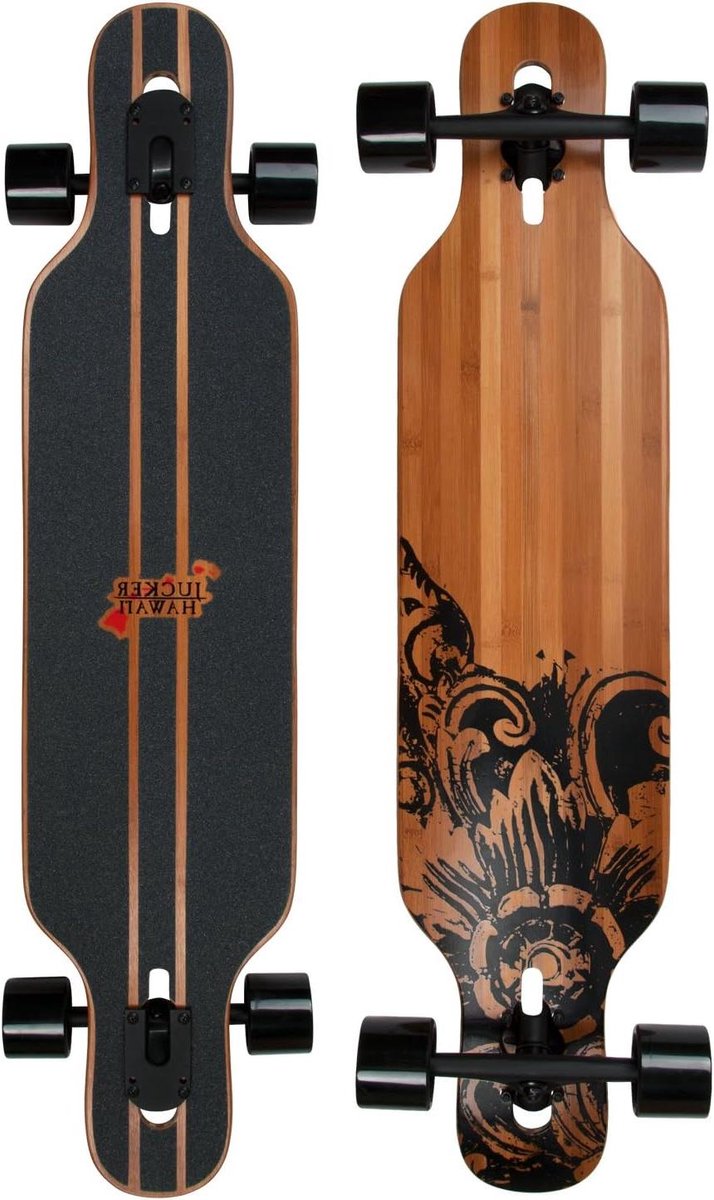 Longboard Freeride Board Stad Cruisen Glasvezel Bamboe Constructie 99 cm Lengte