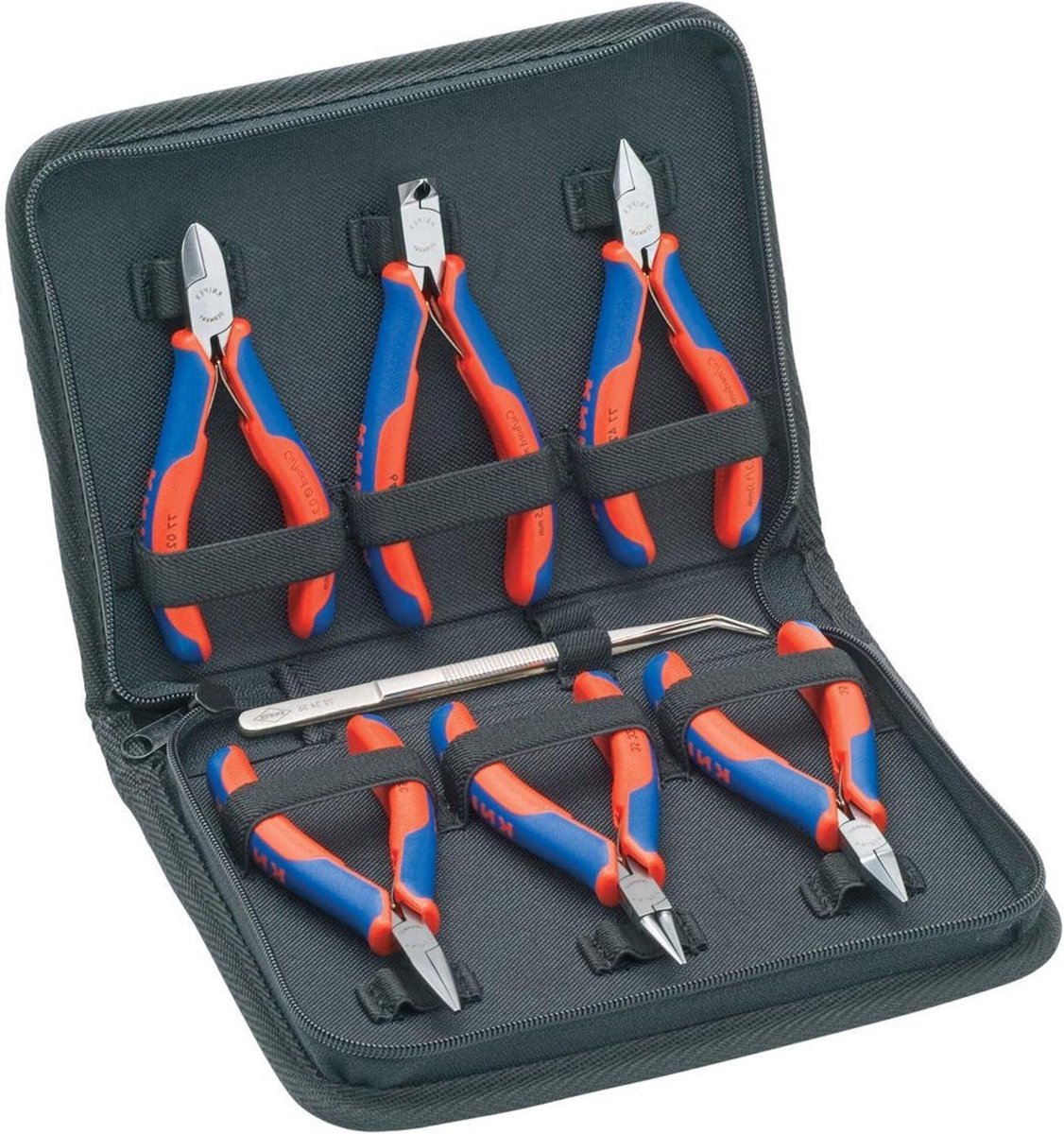 Elektronica Tangenset - Precisie Gereedschap - Service Werkzaamheden - 7 Delige Set - Eén Maat - Blauw Rood
