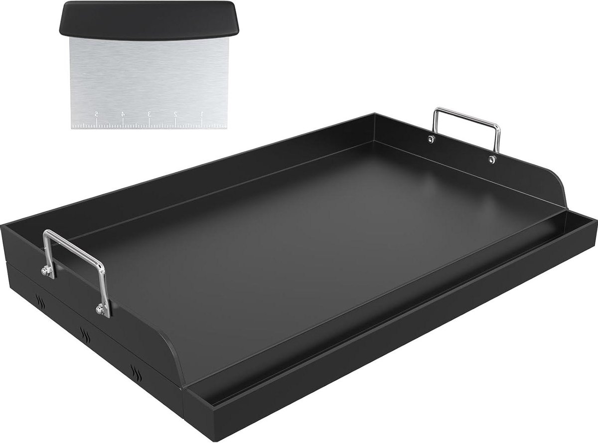 Bakplaat Grill Grillplaat Plancha Buiten Koken Food Grade Ijzer 58 cm Zwart