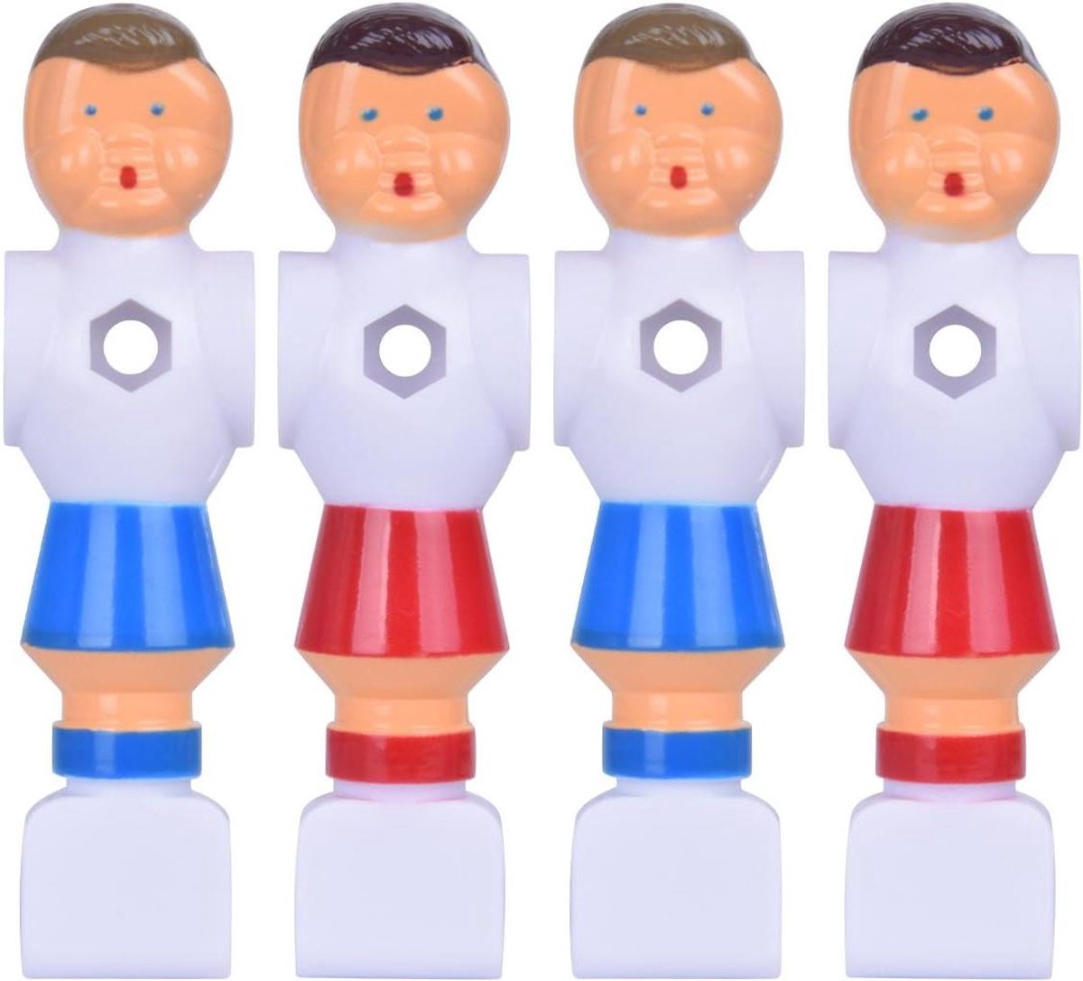 Voetbaltafel Spelers - Tafelvoetbal Vervanging - Reparatie Tafelvoetbal - Hard Plastic Materiaal - 10.7 cm Hoogte - Rood en Blauw