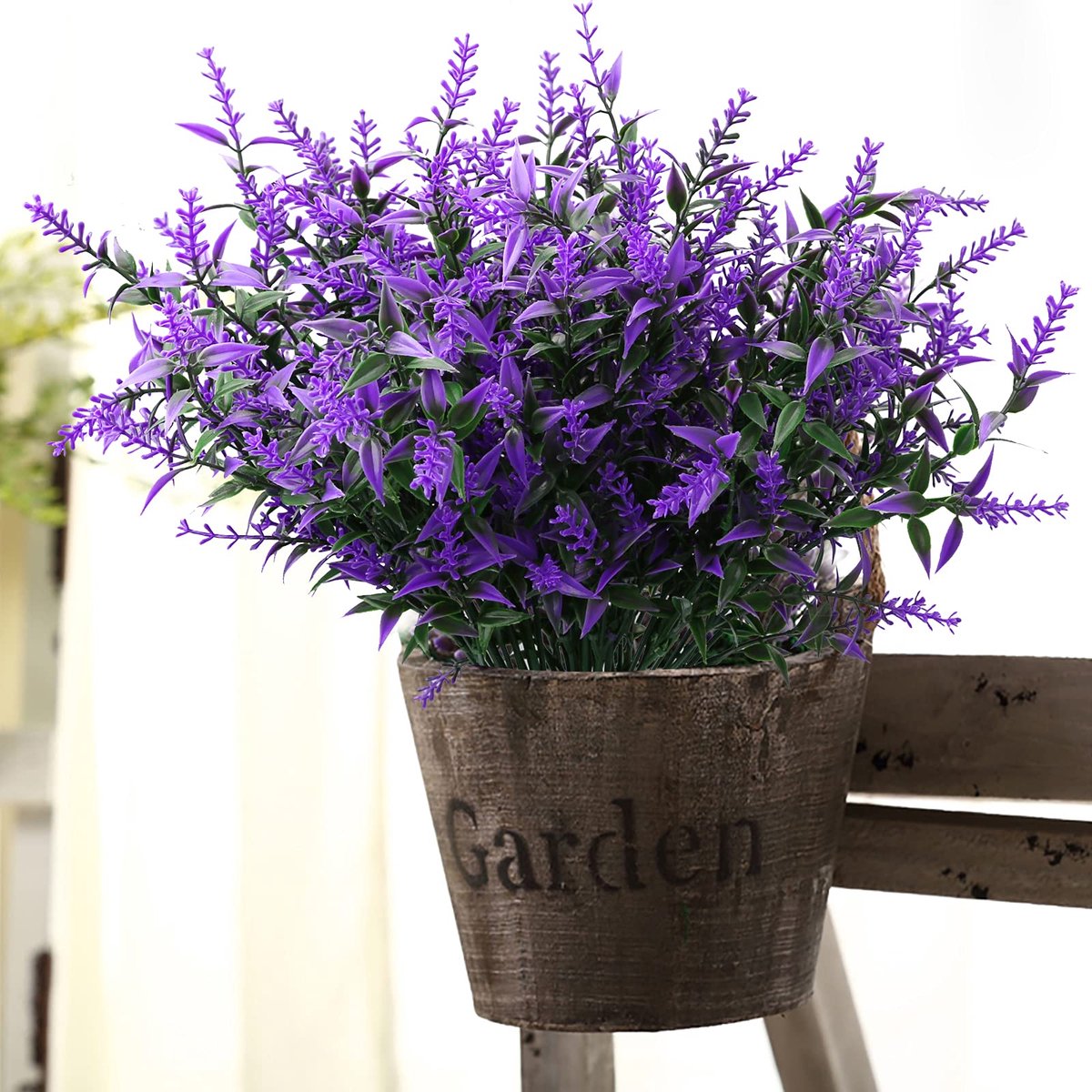 Bloemen binnen en buiten UV-bestendig kunststof nep bloemen planten boeketten voor bloemstuk, tafel middenstuk, huis tuin bruiloft decoraties, paars