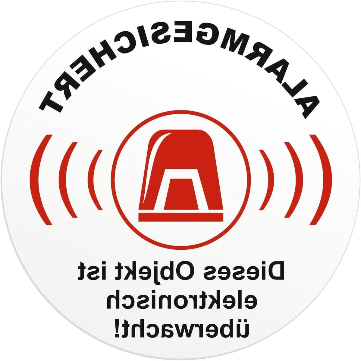 Alarm Beveiligingsstickers - Waarschuwingsstickers Diefstalpreventie - Objecten Beveiligen - Alarm Beveiligd Elektronisch - 100 mm Diameter - Wit