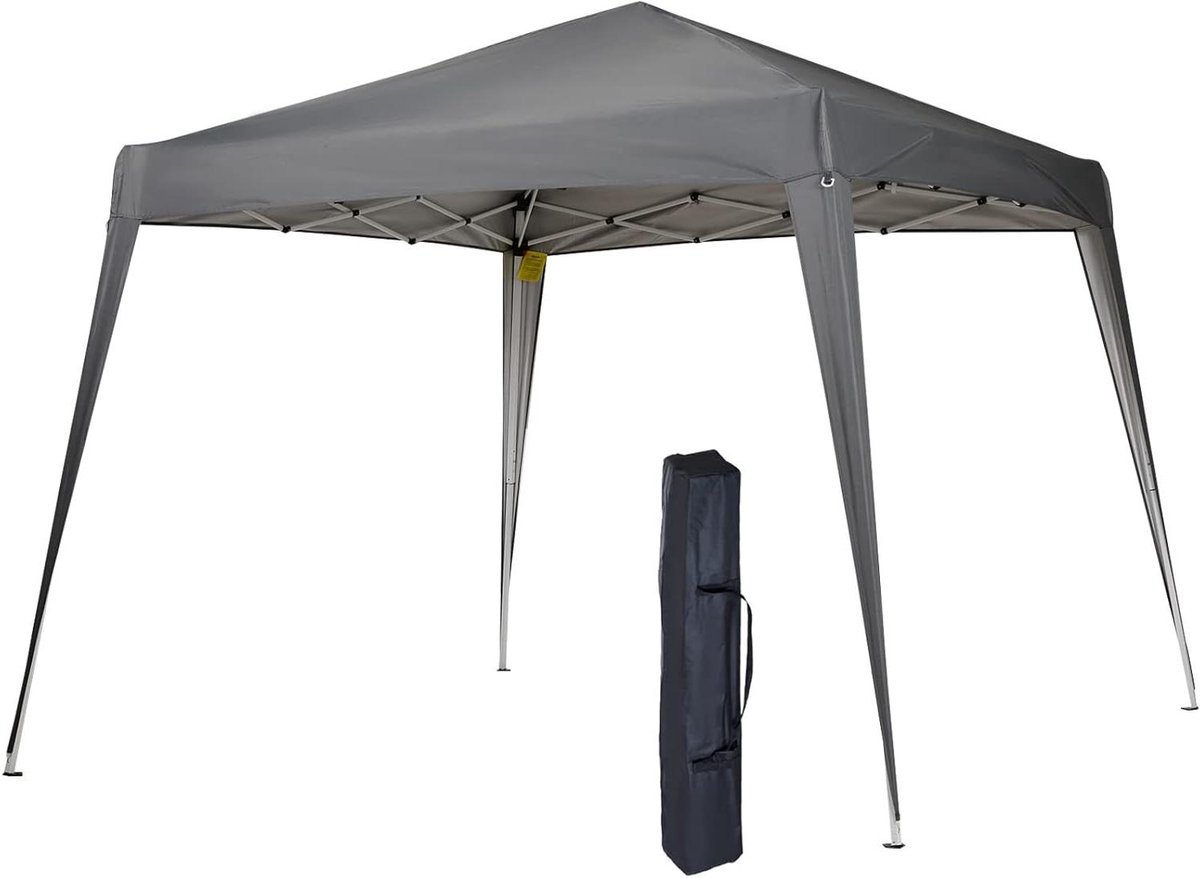 Pop-up Paviljoen - Feesttent Tuinpaviljoen - Buitenfeest Organiseren - Snel Opzetbaar Systeem - 3 x 3 x 24 m - Grijs